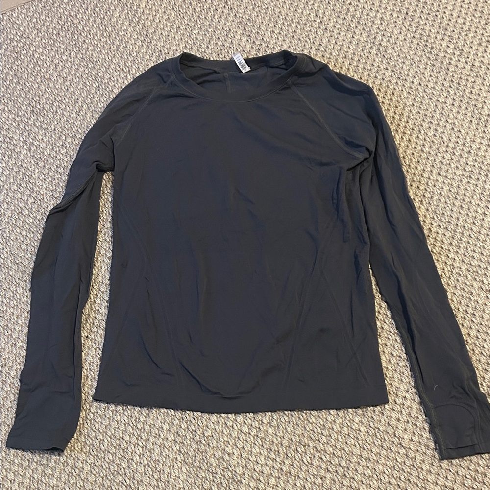 Athleta Charcoal Long Sleeve Top